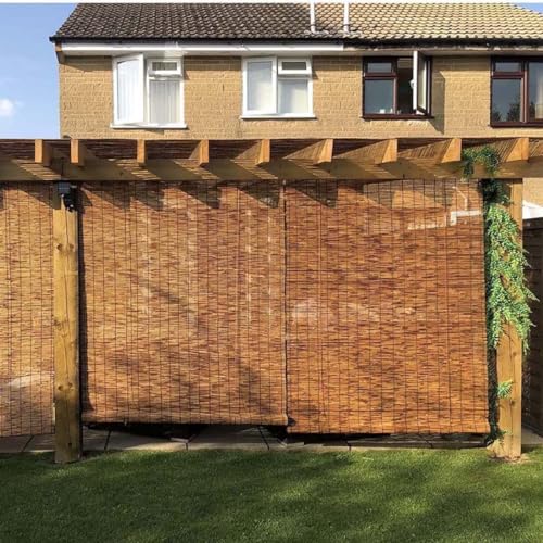 Bamboo Roll-Up Shades for Outdoor Privacy – Cordless Blackout Blinds 24" to 77" Wide WoodArtSupply