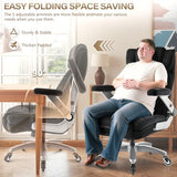 600LBS Fabric Big and Tall Executive Office Chair with 5D Flip Arms and Pocket Spring Cushion, Ergonomic Heavy Duty Desk Chair with Lumbar Support,High Back Cloth Computer Chair,Rubber Wheels Famsway