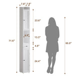 ChooChoo Narrow Bathroom Storage Cabinet with Adjustable Shelves, Tall Storage Cabinet with 2 Doors and 1 Drawer, Freestanding Cupboard for Small Spaces, White ChooChoo