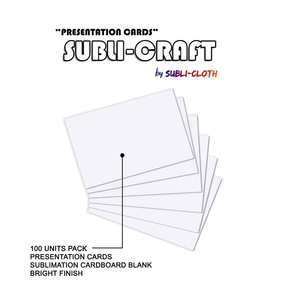 Subli-Craft Presentation Cards Cardboard Sublimation Pack x 100 Units by Subli-Cloth (Rectangular)