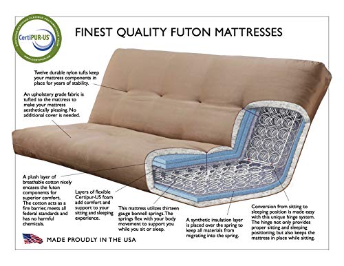 Kodiak Futons Phoenix Full Size Futon in Espresso Finish with Storage Drawers, Oregon Trail Java Kodiak Futons