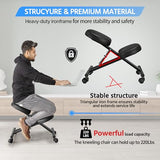 Yaheetech Kneeling Chair Ergonomic Posture Chair for Office Home Standing Work Desk Stool Adjustable Office Chair with Thick Cushion Pad & Flexible Seating Rolling Casters Yaheetech