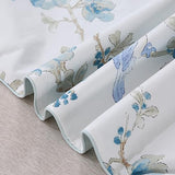 URBONUR Full Size Duvet Cover Sets Light Blue Garden Floral Bedding Comforter Cover, Ultra-Soft & Breathable Duvet Sets for All Season, Button Closure & Corner Ties URBONUR