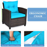 3 PCS Patio Furniture Set, OneSize, Turquoise WoodArtSupply