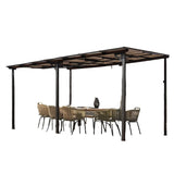 Gazebo for Patio,Hard Top Lean to Gazebo Pergola with Roof Metal Frame Wind and Snow Resistant Wall Mount Heavy Gazebo Outdoor Pergola for Patio Garden Lawn Backyard Deck Clearance On Gazebos 10'x10' CuisinSmart