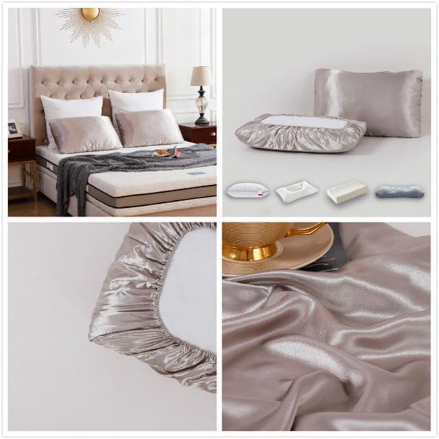 Silk Satin Pillowcases for Hair and Skin. Decorative Luxurious Travel Elastic Band Satin Pillowcase. No Zipper, Folded Soft Blank Pillow Covers. Perfect for Travel and DIY Sublimation -White