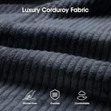 DreamDashio Futon Sofa Bed, 69 inch Futon Couch with Adjustable Backrest, Corduroy Convertible Sleeper Sofa Bed, Folding Sleeper Recliner for Apartment, Living Room, Office, Black DreamDashio