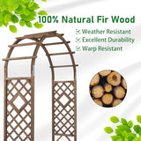 VINGLI Wooden Garden Arbor, Wedding Arch, 7ft Arch Backdrop Stand for Ceremony, Wood Trellis for Plant Climbing, Christmas Decor Pergola for Garden Backyard, Lawn VINGLI