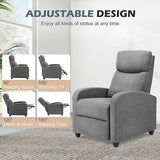 Sweetcrispy Massage Recliner Chair for Adults, Adjustable Home Theater Seating with Lumbar Support for Living Room, Modern Fabric Reclining, Grey