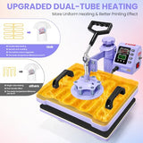 AKEYDIY Heat Press, 8 in 1 Tshirt Press Machine 15"x12" 360° Swing Away Digital Industrial Heat Transfer Machine, Multifunctional Sublimation Heat Press Machine for T Shirts/Mug/Cap/Plate/DIY AKEYDIY
