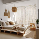 Osunnus Boho Macrame Curtain for Window Doorway Handmade Large Long Macrame Wall Hanging for Living Room Bedroom Bohemian Home Wedding Backdrop Decor, 2 Panels 79" L x 35" W Osunnus