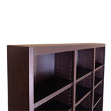 BOWERY HILL 84" Tall 18-Shelf Triple Wide Wood Bookcase in Chocolate Espresso BOWERY HILL