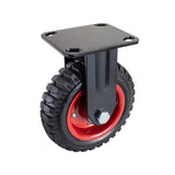 POWERTEC 6 Inch Caster Wheels, Heavy Duty Fixed Plate Casters with Rubber Knobby Tread for Workbench, Dolly, Cart, Trolley, Wagon and Chicken Coop, Large Rubber Castor Wheels, 1PK (17052) POWERTEC