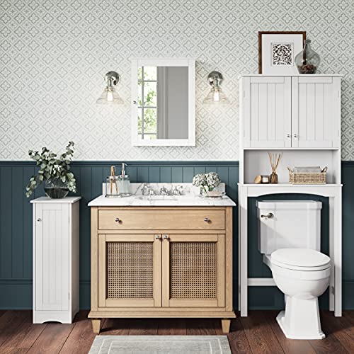 RiverRidge Ashland Slim Cabinet, White - WoodArtSupply