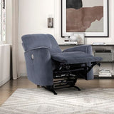 Lexicon Power Recliner Chair Living Room Velvet Reclining Sofa Chair, Home Theater Seating, Power Rocker Recliner Sofa Chair for Living Room/Office/Apartment, Dark Grey Lexicon