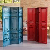 Red Lantern 6 ft. Tall Double Sided Door Print Canvas Room Divider, Fancy Door Red Lantern