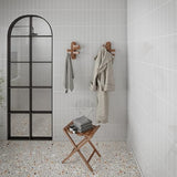 Bare Decor Mosaic Folding Stool in Solid Teak Wood, Brown Bare Decor