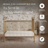 Namesake Abigail 3-in-1 Convertible Baby Crib (Gold) - GREENGUARD Gold Certified - Convertible Crib to Toddler Bed and Daybed - Baby Bed w/ 4 Adjustable Heights - Vintage Baby Crib Convertible
