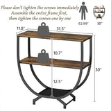 GILLAS 3 Tier Console Tables, 30" Height Entryway Table, Sofa Table Behind Couch, Industrial Entryway Furniture TV Stand with Storage for Living Room, Easy No-Extra-Tools Assembly, Rustic Brown GILLAS