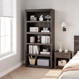 IDEALHOUSE 5 Tier Bookcase, Farmhouse Book Shelf with Storage Open Display Bookshelves, 71" Tall Book Case Wooden 5 Shelf Bookcase Home Decor Furniture for Home Office, Living Room, Bed Room - Cherry IDEALHOUSE