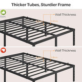 Yaheetech 14 Inch Tall Metal Bed Frame Queen Platform Bed Frame with Storage Space,Sturdy Slat Support,Easy Assembly,No Box Spring Needed,Black Yaheetech