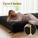 NLDD 8" Futon Mattress Full Size, Ultra Thick Futons Sofa Couch Bed Sleeper Sofa Bed, Versatile Floor Futons Japanese Floor Mattress, Black (Frame Not Included) NLDD