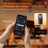 ROVSUN 30'' Electric Fireplace, 2-in-1 Ultra-Thin Wall Mounted & Recessed Fireplace with WiFi & Remote Control & Touch Screen, 1500W Wall Heater with 12 Realistic Flame Color, Timer & Crystal ROVSUN