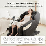 Real Relax Massage Chair, Full Body Zero Gravity Massage Recliner, with Auto Modes, LCD, Bluetooth, Foot Massage, Black Real Relax
