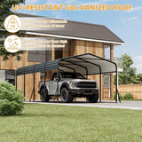 GarveeLife 12x20 ft Carport, Metal Carport with Galvanized Steel Roof and Reinforced Base, Heavy Duty Garage Car Shelter Shade, Outdoor Car Port Canopy for SUV, Truck, Boats GarveeLife