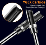 Pattern Flush Trim Router Bit Set, LANGSKIP'S 4PCS 1/4 Inch Shank Top Bearing Flush Trim Router Bit, Carbide Template Router Bits 1/2”, 3/4”, 1”, 1-1/2'' with Updated YG6X Carbide, Durable for DIY LANGSKIP'S