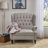 Christopher Knight Home Salome Push Back Recliner, Light Gray, Dark Brown