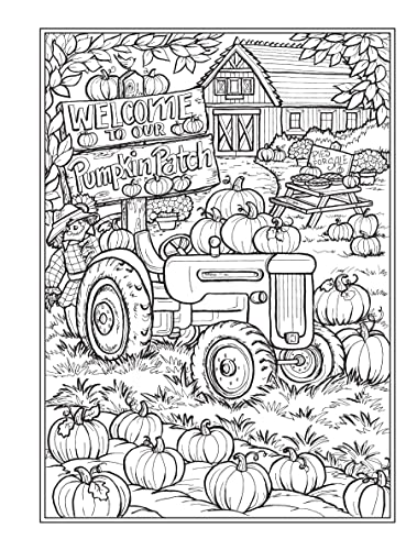 Creative Haven Autumn Harvest Coloring Book (Adult Coloring Books: Seasons) WoodArtSupply