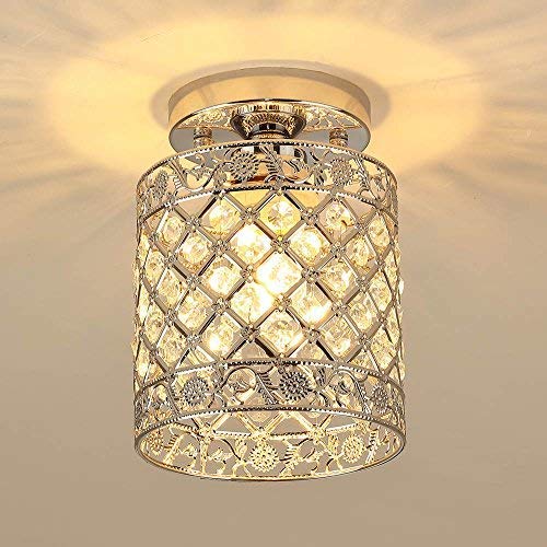 Create For Life® Mini Style Modern Decor Crystal Flush Mount Ceiling Light Fixture Crystal Chandeliers Light Ceiling Lamp for Hallway, Bar, Kitchen, Dining Room, Kids Room (6 inch Shade Dia) Create For Life