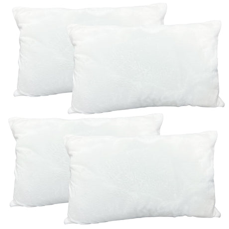 FUKiss 4 PCS 12" x 20" White Sublimation Blanks Soft Plush Crystal Velvet Fabric Throw Pillow Case Cushion Cover Pillowcase for Sofa Vinyl Projects DIY Printing Square NO Pillow Insert FUKiss