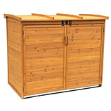 65in x 38in Horizontal Stow-Away Storage Shed – Solid Wood - Outdoor Storage Great for Trash Cans - All-Weather Resistant- UV Resistant Fast Furnishings