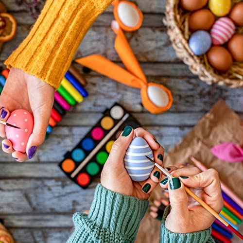 6 PCS Fake Eggs Easter Eggs for Craft Nest Eggs Brown Wooden Eggs for Laying Chickens YunKo