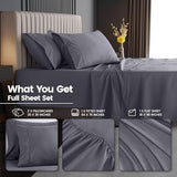 Utopia Bedding Full Size Extra Deep Pocket Sheet Set – Fits Mattresses Up to 21 inches – Cooling, Soft & Breathable – Oeko-Tex 4 Piece Bed Sheets (Grey) Utopia Bedding