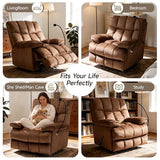 Euthymia Oversized Recliner Chair, Big and Tall Recliner Chairs for Adults 400LBS, Large Recliner Chair, Extra Wide Recliner for Living Room, Brown