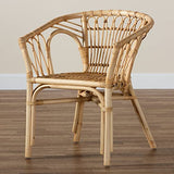 Baxton Studio Kaka Natural Rattan Dining Chair Baxton Studio