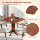 Giantex Square Dining Table for 2-4 People, 33-Inch Kitchen Table with Rubber Wooden Legs & Frame, Farmhouse Dinner Table for Dinette, Dining Room, Restaurant, Small Spaces, Walnut Giantex