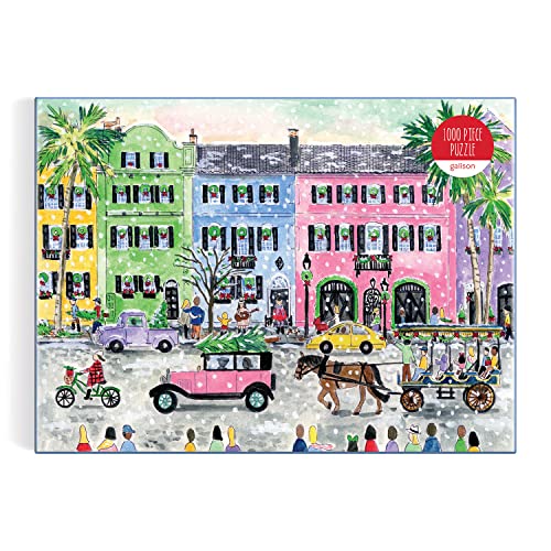 Michael Storrings Christmas in Charleston 1000 Piece Puzzle from Galison - Perfect Holiday Puzzle for Adults, Beautifully Illustrated Christmas Scene in Charleston, South Carolina, Fun Indoor Activity Galison