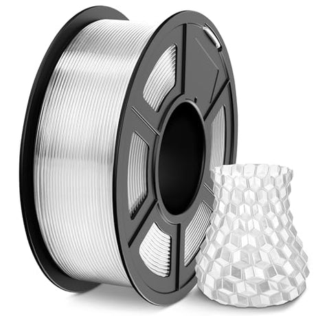 SUNLU 3D Printer Filament 1.75mm, Neatly Wound 3D Printing Filament, +/- 0.02 mm Dimensional Accuracy, Fits Most FDM Printers, 1kg Spool, Transparent PLA SUNLU