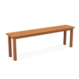 Tangkula Outdoor Wood Bench, 59” Long Patio Dining Bench, Backless Wooden Bench with Teak Oil Finish & Slat Seat, Accent Entryway Bench, Farmhouse Bench for Yard, Garden, Porch, Indoors Tangkula