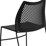 Flash Furniture Hercules Series Contoured Lobby Chairs with Air-Vent Honeycomb Backs, Ergonomic Stacking Chairs for Offices, Set of 5, Black