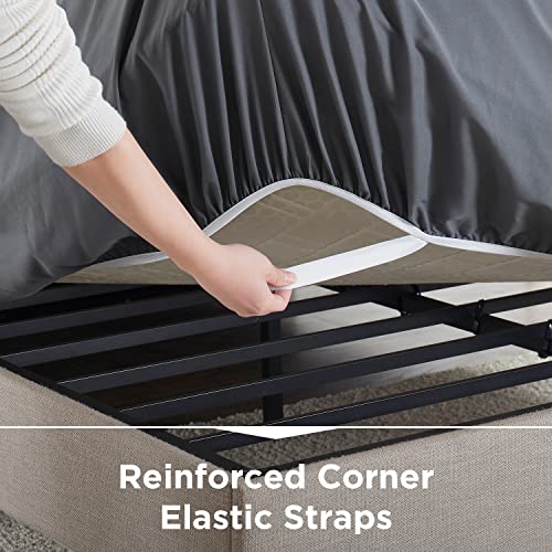 Empyrean Charcoal Grey Extra Deep Pocket King Fitted Sheet Only, Hotel Luxury King Size Fitted Sheets Easily Fits 18 to 24 Inch Mattress, Super Soft, Wrinkle-Free Bottom Sheets with Corner Straps Empyrean Bedding