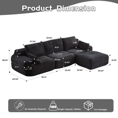 Compressed Sofa Large Sectional Couches for Living Room HouseOfZazla
