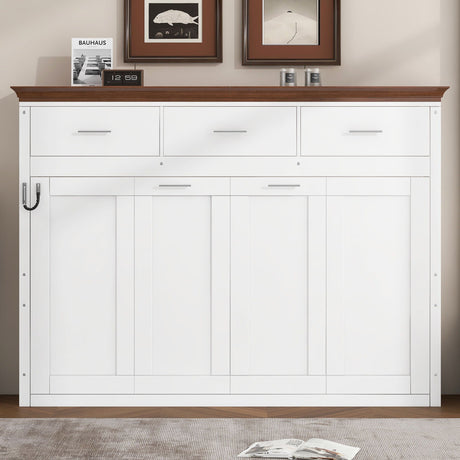 Twin Size Murphy Bed With 3 Drawers - White HouseOfZazla