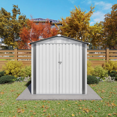 Garden Tool Shed Metal Storage Shed With Peaked Roof Waterproof Lockable Door HouseOfZazla