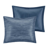7 Piece Printed Seersucker Comforter Set Navy King