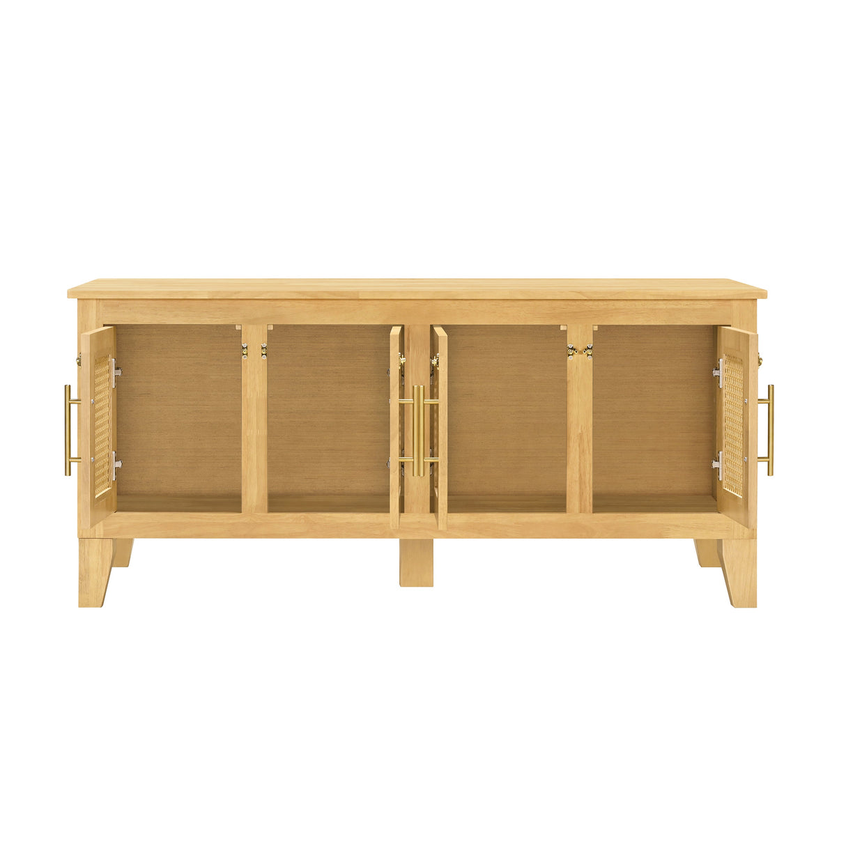 Lars Indoor Rattan Decorated Rubber Wood Dog Crate Cabinet